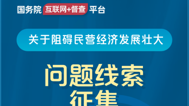 跨骑上去噗嗤抽插国务院“互联网+督查”平台公开征集阻碍民营经济发展壮大问题线索